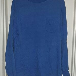Vintage 90s Towncraft Long Sleeve Polo Shirt Tee Shirt Sky Blue Size XL (48-50)